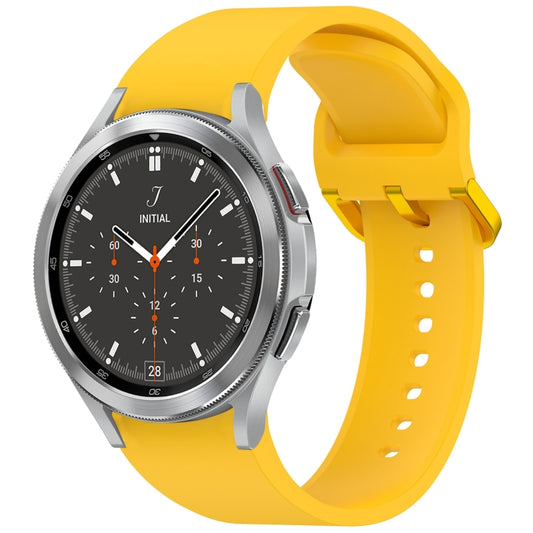 For Samsung Galaxy Watch 4 Classic 46 / 42mm Solid Color Colorful Buckle Quick Release Silicone Watch Band(Yellow) by bashfashion