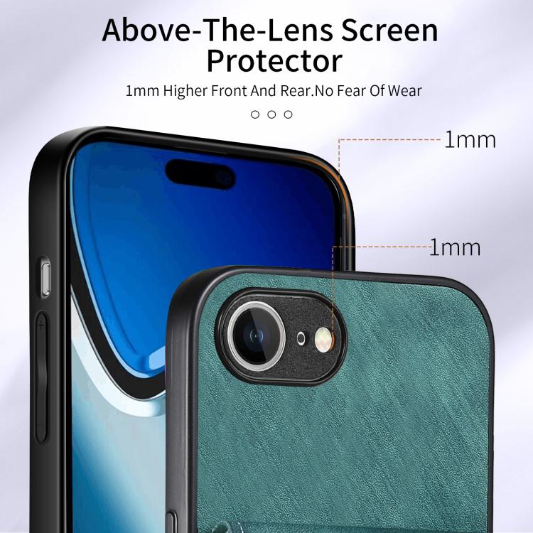 For iPhone 16e Retro Card Wallet Fold Leather Phone Case with Strap(Green) by bashfashion