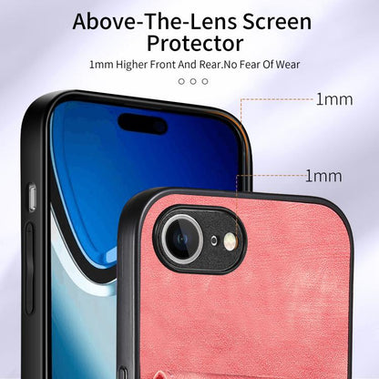 For iPhone 16e Retro Card Wallet Fold Leather Phone Case with Strap(Pink) by bashfashion