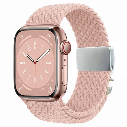 For Apple Watch 46mm / 49mm / 45mm / 44mm Metal Buckle Nylon Braided Watch Band(Pink) by bashfashion