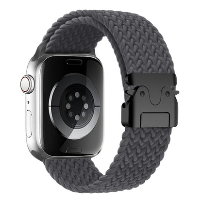For Apple Watch 46mm / 49mm / 45mm / 44mm Metal Buckle Nylon Braided Watch Band(Gray) by bashfashion