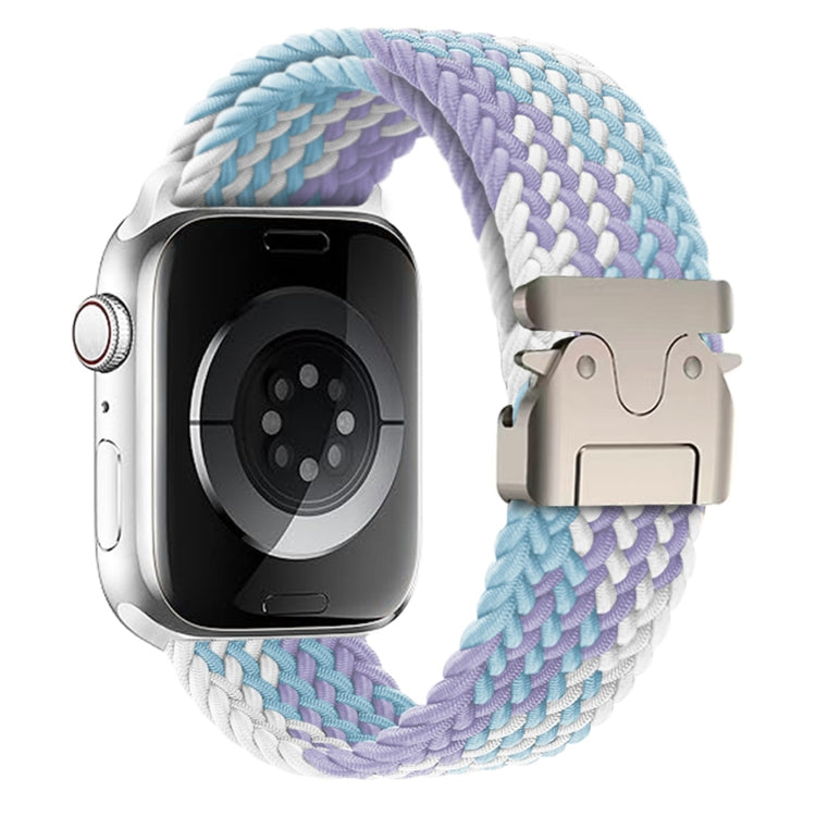 For Apple Watch 46mm / 49mm / 45mm / 44mm Metal Buckle Nylon Braided Watch Band(Purple) by bashfashion