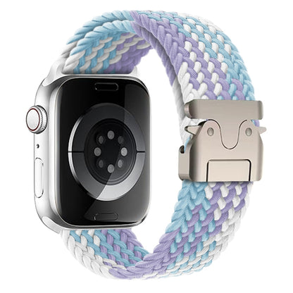 For Apple Watch 46mm / 49mm / 45mm / 44mm Metal Buckle Nylon Braided Watch Band(Alfalfa Grass) by bashfashion