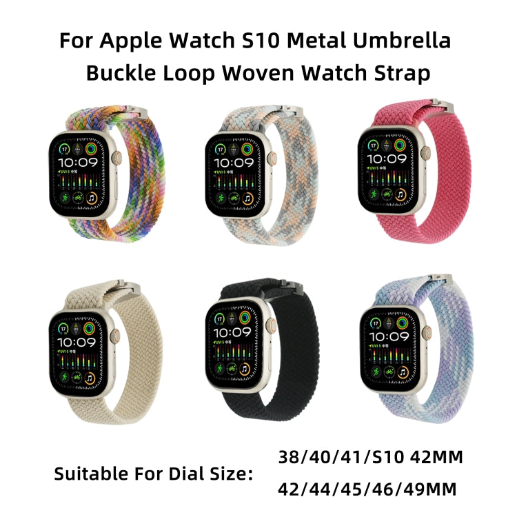 For Apple Watch 46mm / 49mm / 45mm / 44mm Metal Buckle Nylon Braided Watch Band(Gray) by bashfashion