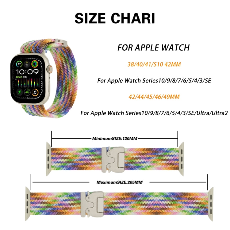 For Apple Watch 42mm / 9 41mm / 40mm / 38mm Metal Buckle Nylon Braided Watch Band(Pink) by bashfashion
