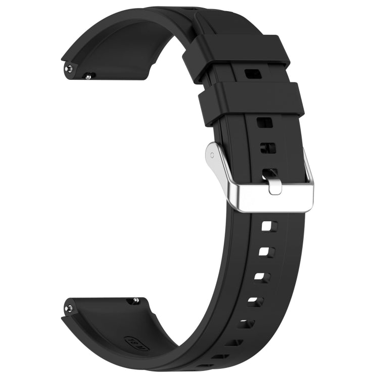 For Huawei Watch GT 5 46mm Silver Buckle Quick Release Silicone Watch Band(Black) by bashfashion