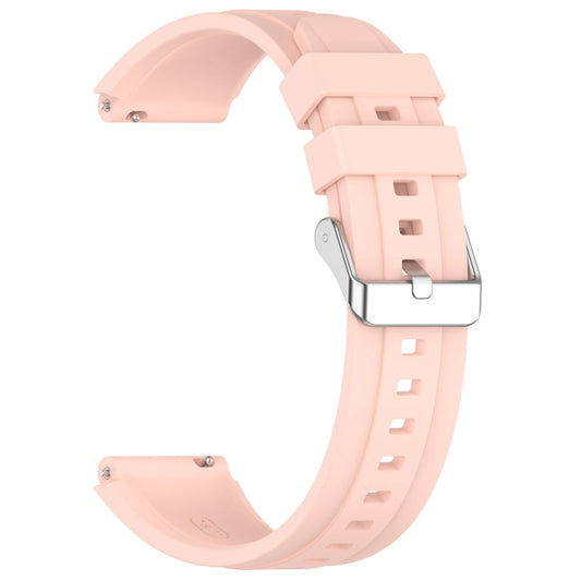 For Huawei Watch GT 5 46mm Silver Buckle Quick Release Silicone Watch Band(Light Pink) by bashfashion
