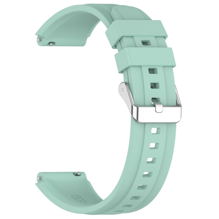 For Huawei Watch GT 5 46mm Silver Buckle Quick Release Silicone Watch Band(Teal Green) by bashfashion