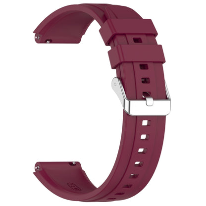For Huawei Watch GT 5 41mm Silver Buckle Quick Release Silicone Watch Band(Wine Red) by bashfashion