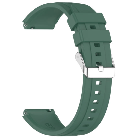 For Huawei Watch GT 5 41mm Silver Buckle Quick Release Silicone Watch Band(Dark Green) by bashfashion