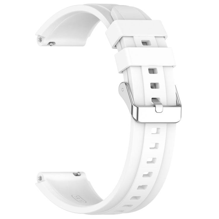 For Huawei Watch GT 5 Pro 46mm Silver Buckle Quick Release Silicone Watch Band(White) by bashfashion