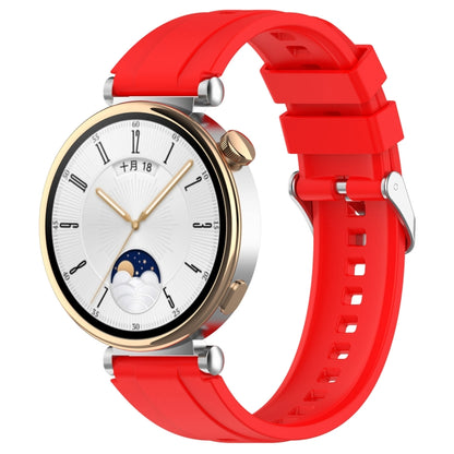 For Huawei Watch GT 5 Pro 46mm Silver Buckle Quick Release Silicone Watch Band(Red) by bashfashion