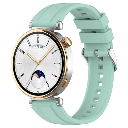 For Huawei Watch GT 5 Pro 46mm Silver Buckle Quick Release Silicone Watch Band(Teal Green) by bashfashion