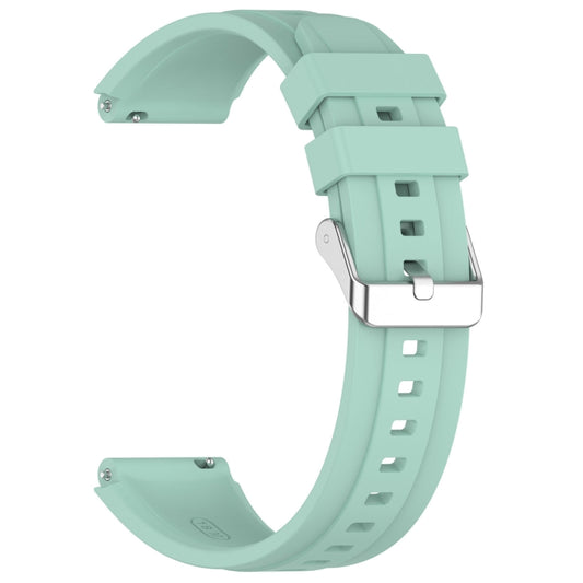 For Huawei Watch GT 5 Pro 46mm Silver Buckle Quick Release Silicone Watch Band(Teal Green) by bashfashion