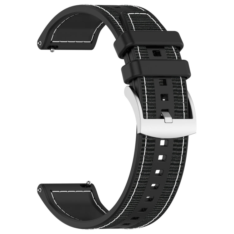 For Huawei Watch GT 5 46mm Hybrid Nylon Braid Silicone Watch Band(Black) by bashfashion