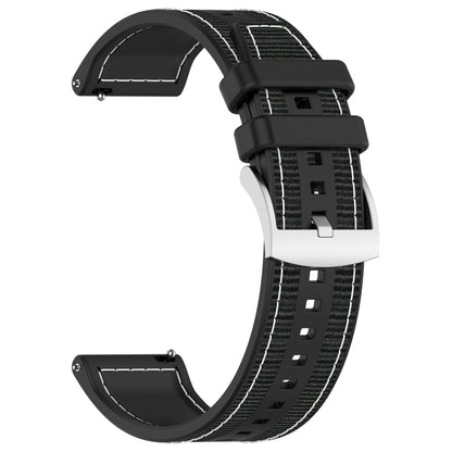 For Huawei Watch GT 5 46mm Hybrid Nylon Braid Silicone Watch Band(Black) by bashfashion