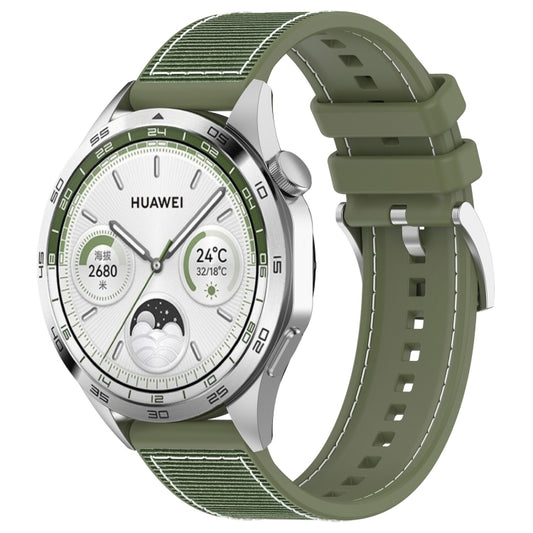 For Huawei Watch GT 5 46mm Hybrid Nylon Braid Silicone Watch Band(Spruce Green) by bashfashion