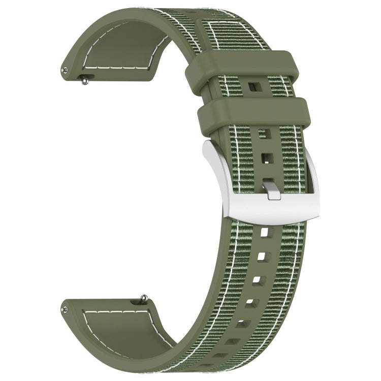 For Huawei Watch GT 5 46mm Hybrid Nylon Braid Silicone Watch Band(Spruce Green) by bashfashion