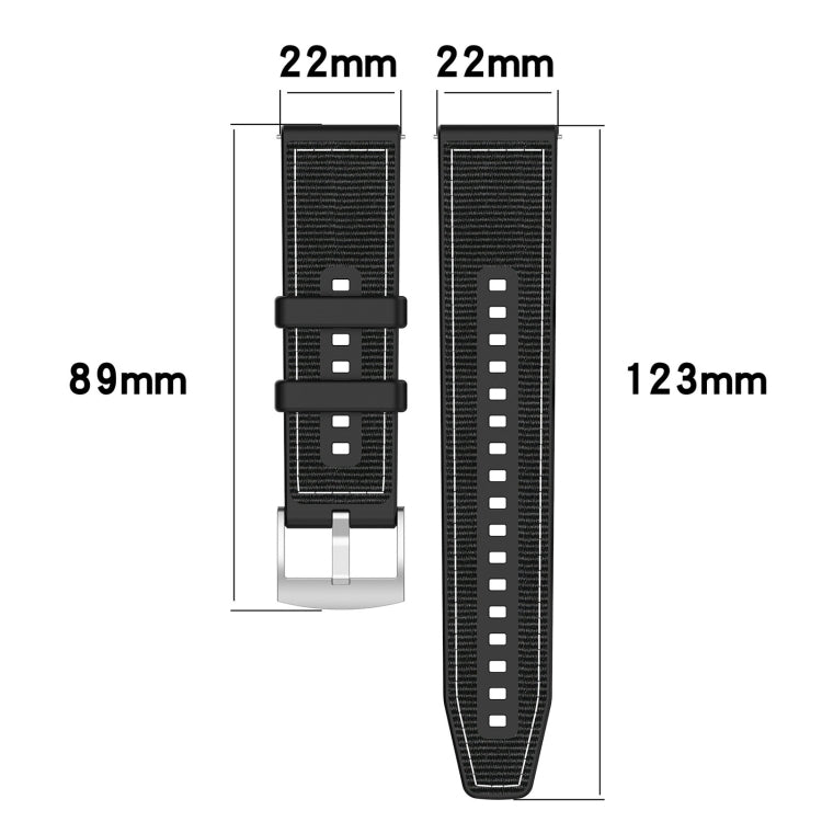 For Huawei Watch GT 5 46mm Hybrid Nylon Braid Silicone Watch Band(Spruce Green) by bashfashion