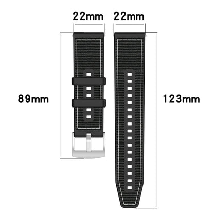 For Huawei Watch GT 5 46mm Hybrid Nylon Braid Silicone Watch Band(Black) by bashfashion