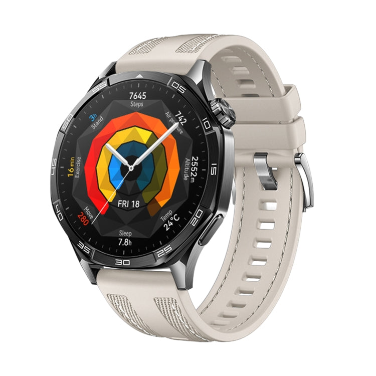 For Huawei Watch GT 5 Pro 46mm Hybrid Nylon Silicone Watch Band(Starlight) by bashfashion