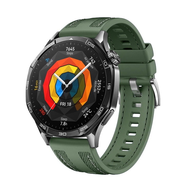 For Huawei Watch GT 5 Pro 46mm Hybrid Nylon Silicone Watch Band(Spruce Green) by bashfashion