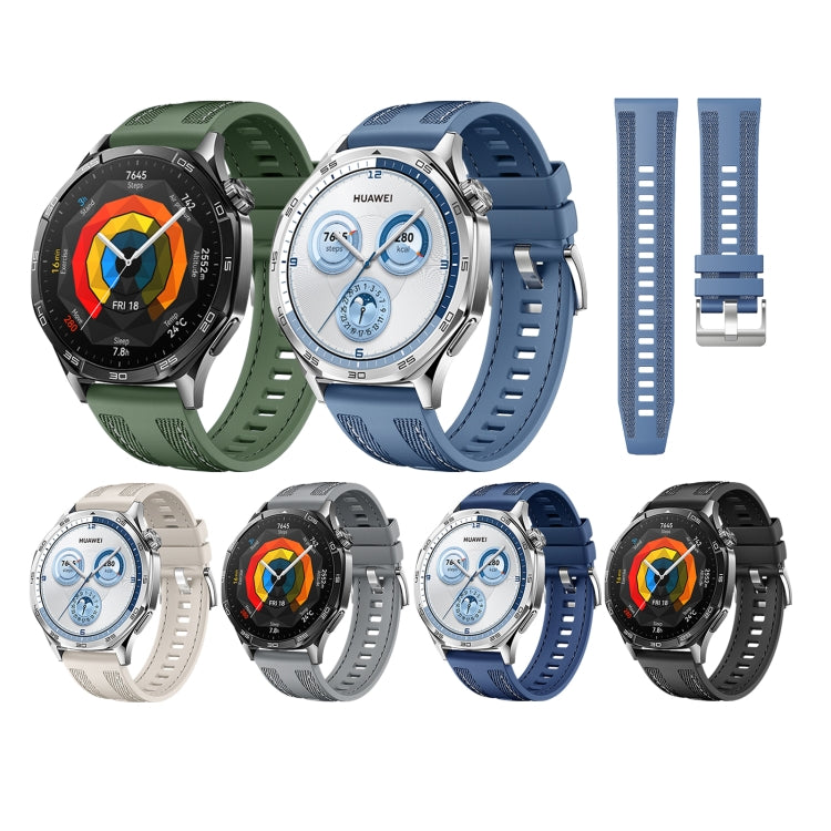 For Huawei Watch GT 5 Pro 46mm Hybrid Nylon Silicone Watch Band(Gray) by bashfashion