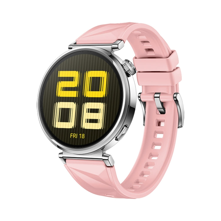 For Huawei Watch GT 5 41mm Solid Figure Homochromy Silicone Watch Band(Pink) by bashfashion