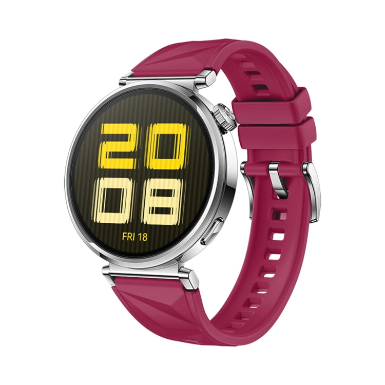 For Huawei Watch GT 5 41mm Solid Figure Homochromy Silicone Watch Band(Wine Red) by bashfashion