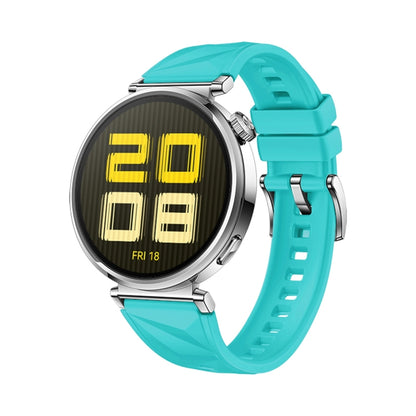 For Huawei Watch GT 5 41mm Solid Figure Homochromy Silicone Watch Band(Teal Green) by bashfashion