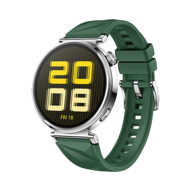 For Huawei Watch GT 5 41mm Solid Figure Homochromy Silicone Watch Band(Field Green) by bashfashion