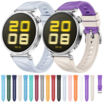For Huawei Watch GT 5 41mm Solid Figure Homochromy Silicone Watch Band(Starlight Violet) by bashfashion