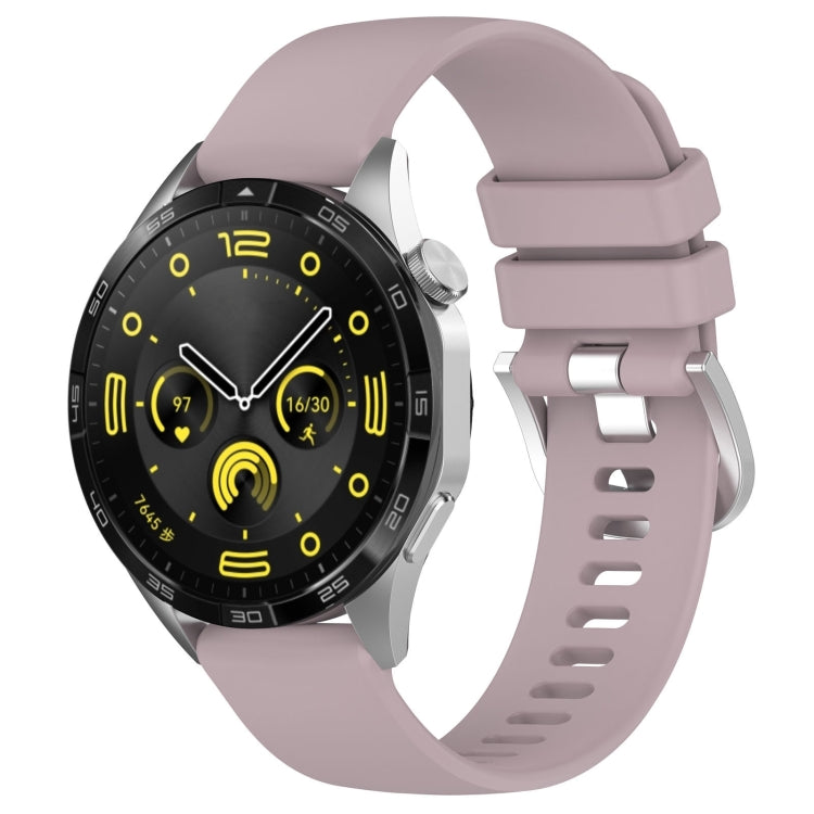 For Huawei Watch GT 5 Pro 46mm Liquid Glossy Silver Buckle Silicone Watch Band(Loran Violet) by bashfashion