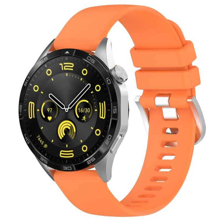 For Huawei Watch GT 5 41mm Liquid Glossy Silver Buckle Silicone Watch Band(Orange) by bashfashion