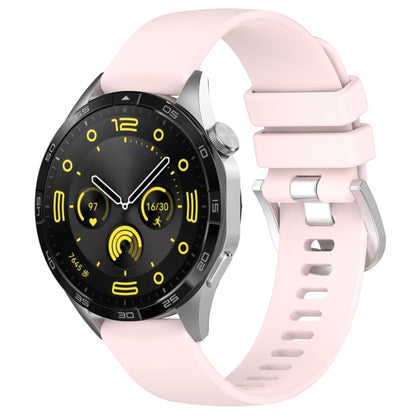 For Huawei Watch GT 5 41mm Liquid Glossy Silver Buckle Silicone Watch Band(Light Pink) by bashfashion