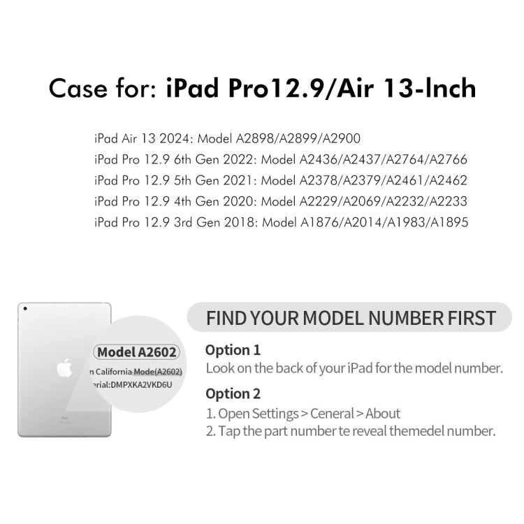 For iPad Pro 12.9 2022/ Air 13 2025 / 2024 ENKAY 360 Rotation TPU Leather Smart Tablet Case with Pen Slot(Grey) by ENKAY