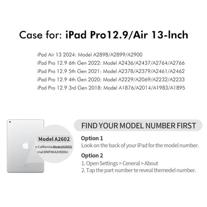 For iPad Pro 12.9 2022/ Air 13 2025 / 2024 ENKAY 360 Rotation TPU Leather Smart Tablet Case with Pen Slot(Grey) by ENKAY