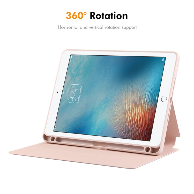For iPad Air / Air 2 / 9.7 2017 / 2018 ENKAY 360 Rotation TPU Leather Smart Tablet Case with Pen Slot(Beige) by ENKAY