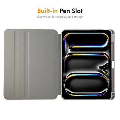 For iPad Air 11 2024 / 2025 / Air 10.9 2022 ENKAY 360 Rotation TPU Leather Smart Tablet Case with Pen Slot(Black) by ENKAY