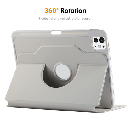 For iPad Air 11 2024 / 2025 / Air 10.9 2022 ENKAY 360 Rotation TPU Leather Smart Tablet Case with Pen Slot(Beige) by ENKAY