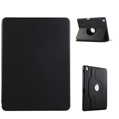 For iPad Air 10.5 / Pro 10.5 / 10.2 ENKAY 360 Rotation TPU Leather Smart Tablet Case with Pen Slot(Black) by ENKAY