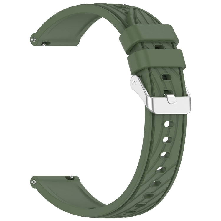 For Huawei Watch GT 5 Pro 46mm Line Texture Quick Release Silicone Watch Band(Dark Green) by bashfashion