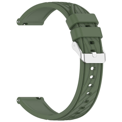 For Huawei Watch GT 5 Pro 46mm Line Texture Quick Release Silicone Watch Band(Dark Green) by bashfashion