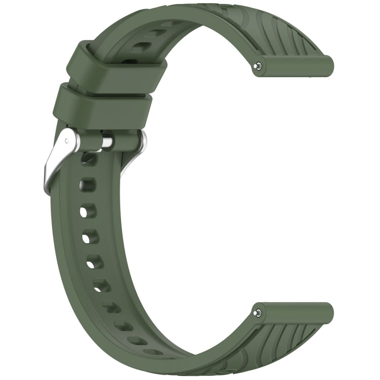 For Huawei Watch GT 5 Pro 46mm Line Texture Quick Release Silicone Watch Band(Dark Green) by bashfashion