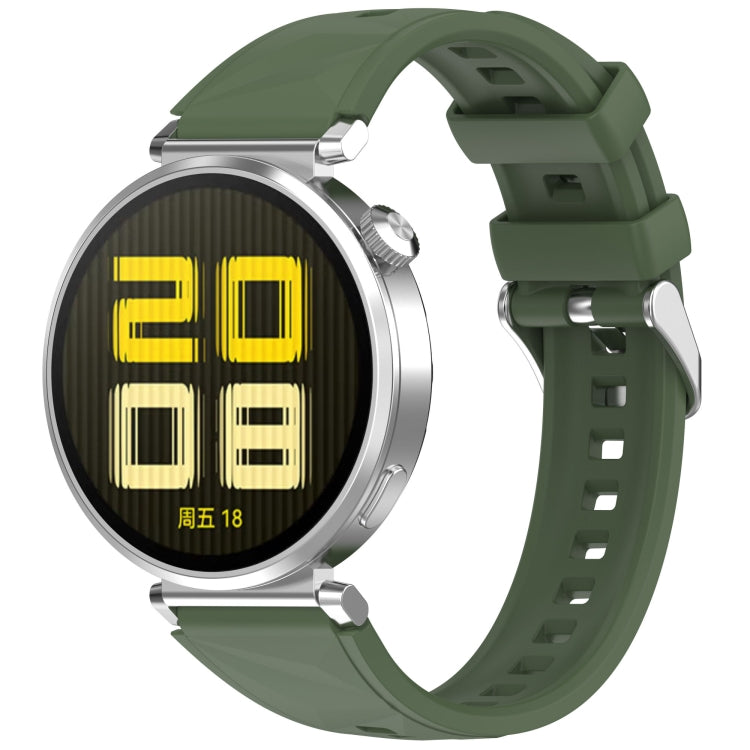 For Huawei Watch GT 5 Pro 42mm Quick Release Silicone Watch Band(Dark Green) by bashfashion
