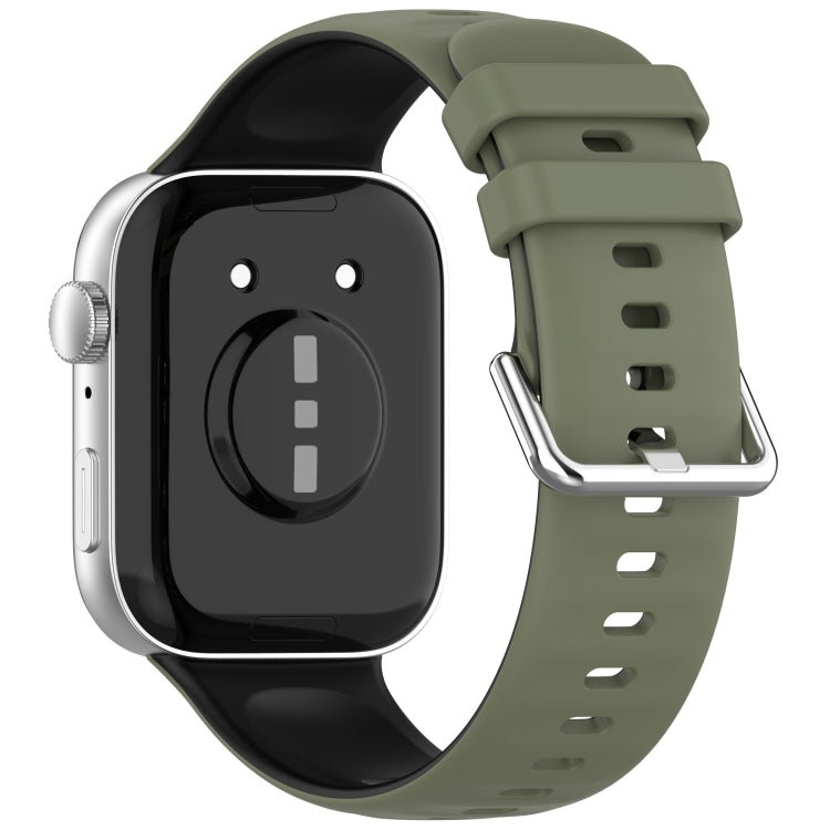 For Huawei Watch Fit3 Double Sided Contrast Color Silicone Watch Band(Dark Green Black) by bashfashion