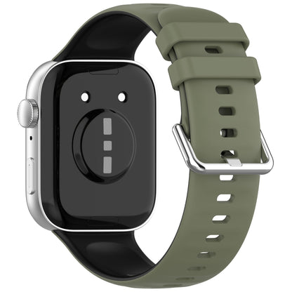 For Huawei Watch Fit3 Double Sided Contrast Color Silicone Watch Band(Dark Green Black) by bashfashion