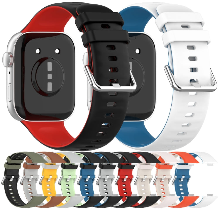 For Huawei Watch Fit3 Double Sided Contrast Color Silicone Watch Band(Dark Green Black) by bashfashion