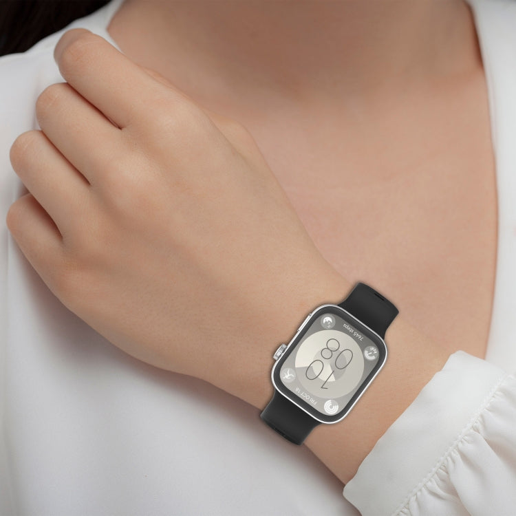 For Huawei Watch Fit3 Double Sided Contrast Color Silicone Watch Band(Dark Green Black) by bashfashion