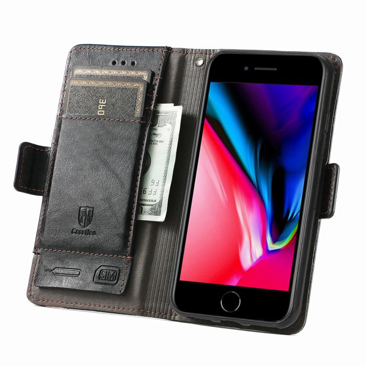 For iPhone 16e CaseNeo Splicing Dual Magnetic Buckle Leather Phone Case(Black) by bashfashion